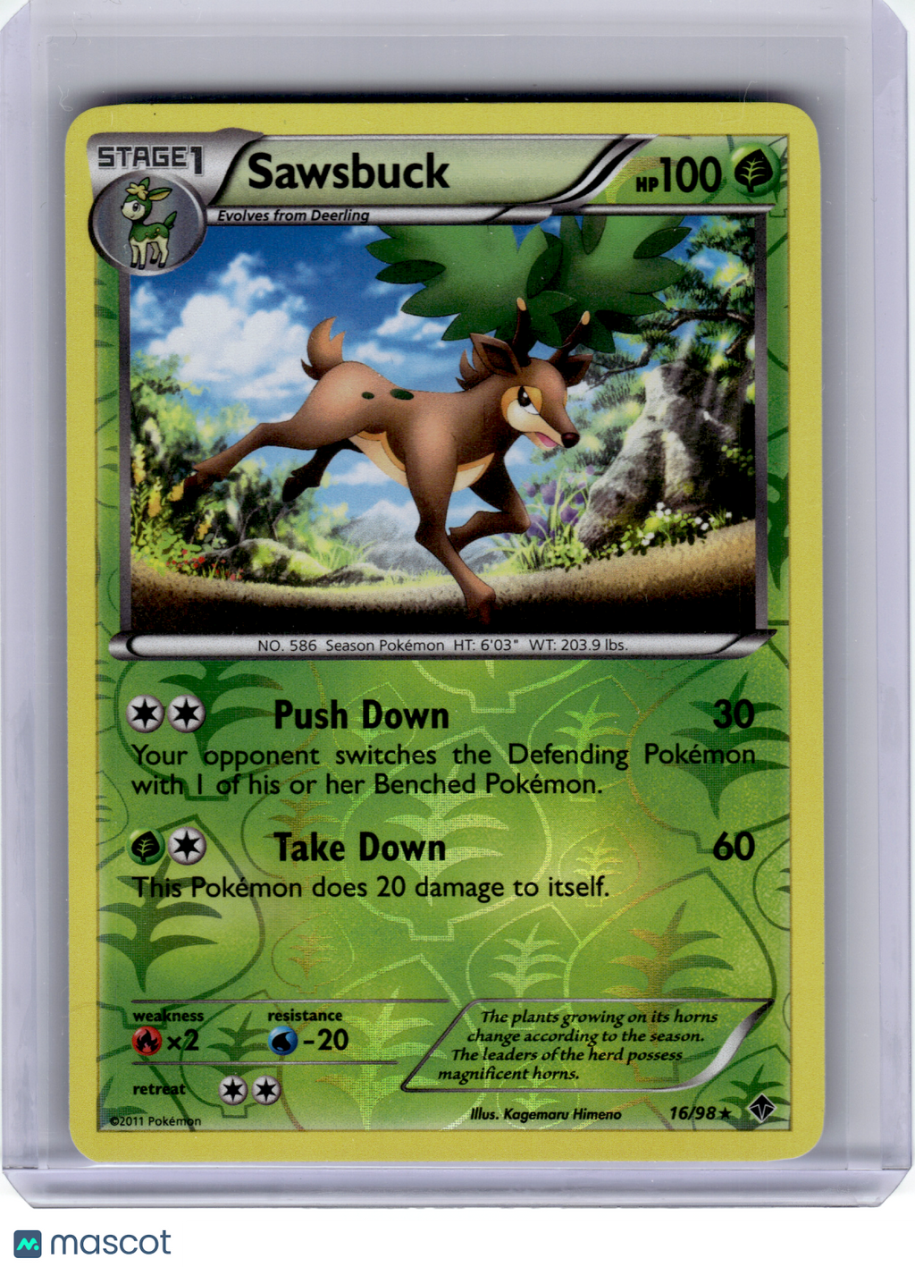 2011 Pokemon—Sawsbuck #16 Emerging Powers—Rare Reverse Holo [Lightly Played]