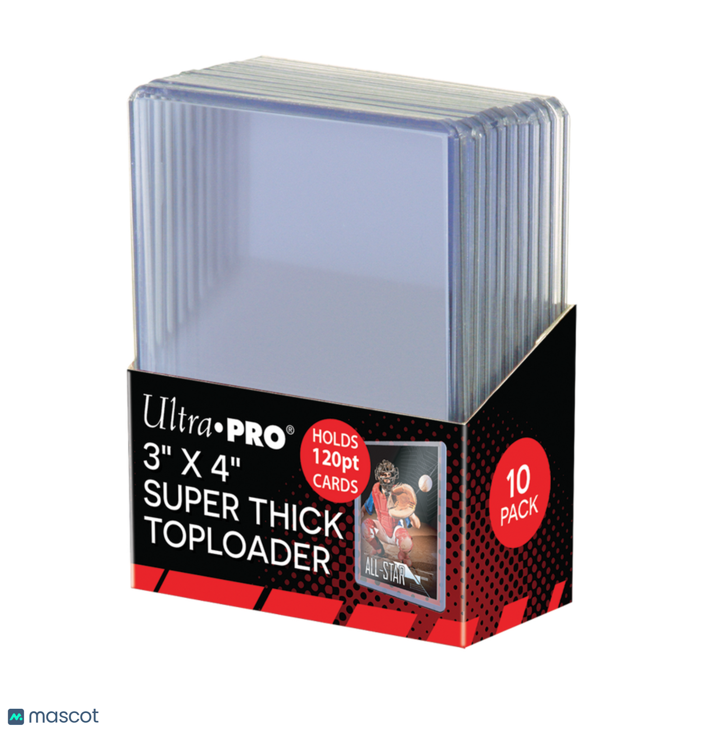 Ultra PRO Standard 120 pt. Pt. Clear 3" x 4" Super Thick Toploader 10 ct.