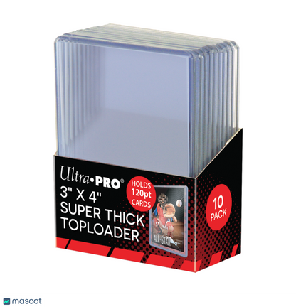 Ultra PRO Standard 120 pt. Pt. Clear 3" x 4" Super Thick Toploader 10 ct.