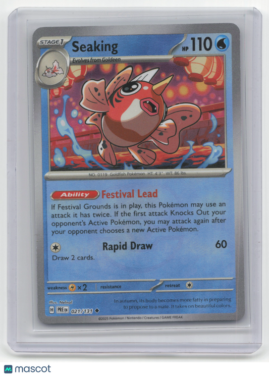 2025 Pokemon Seaking Prismatic Evolutions #021/131 MasterBall Holo