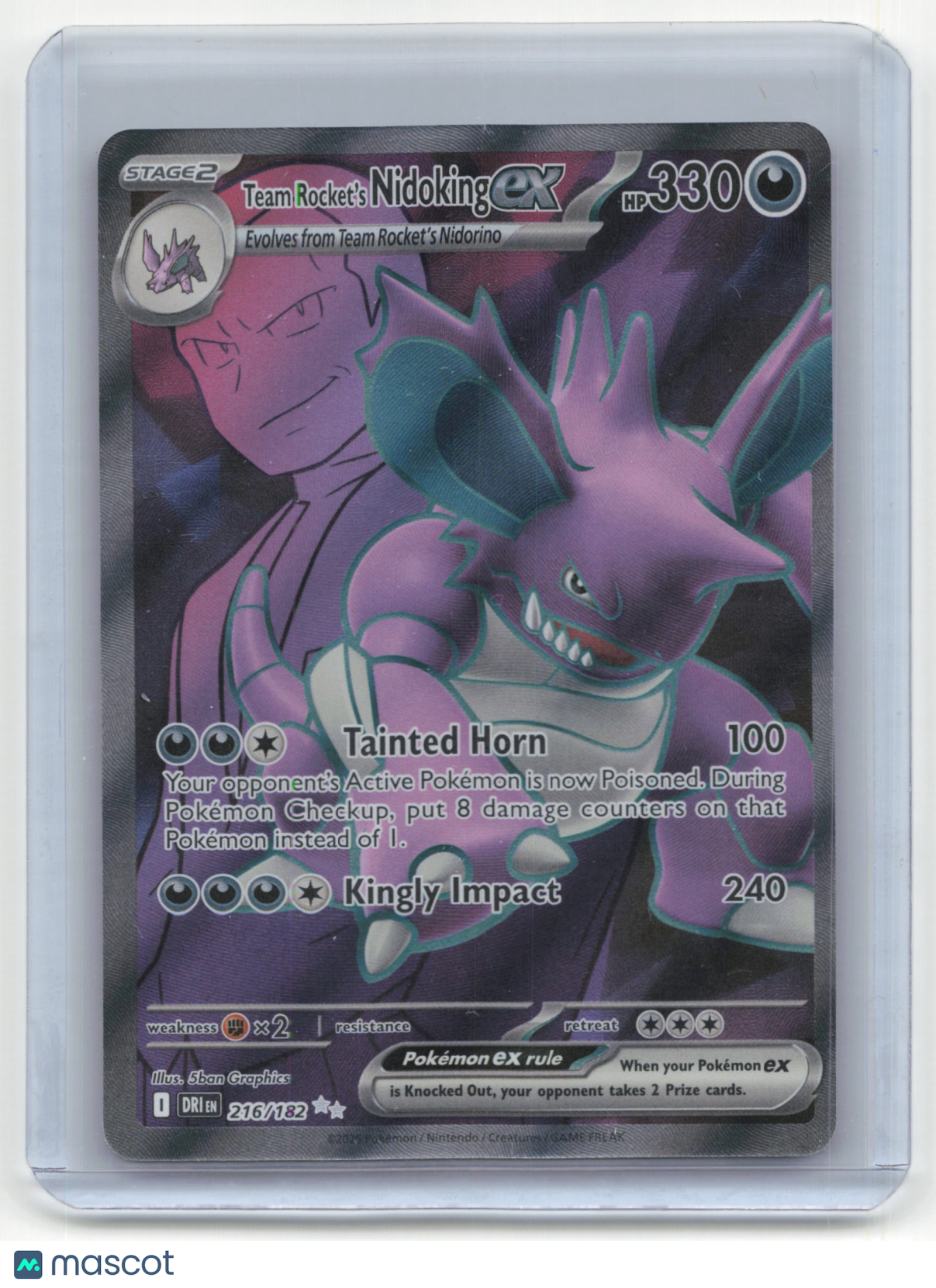 2025 Pokemon Team Rocket's Nidoking ex Destined Rivals #216/182