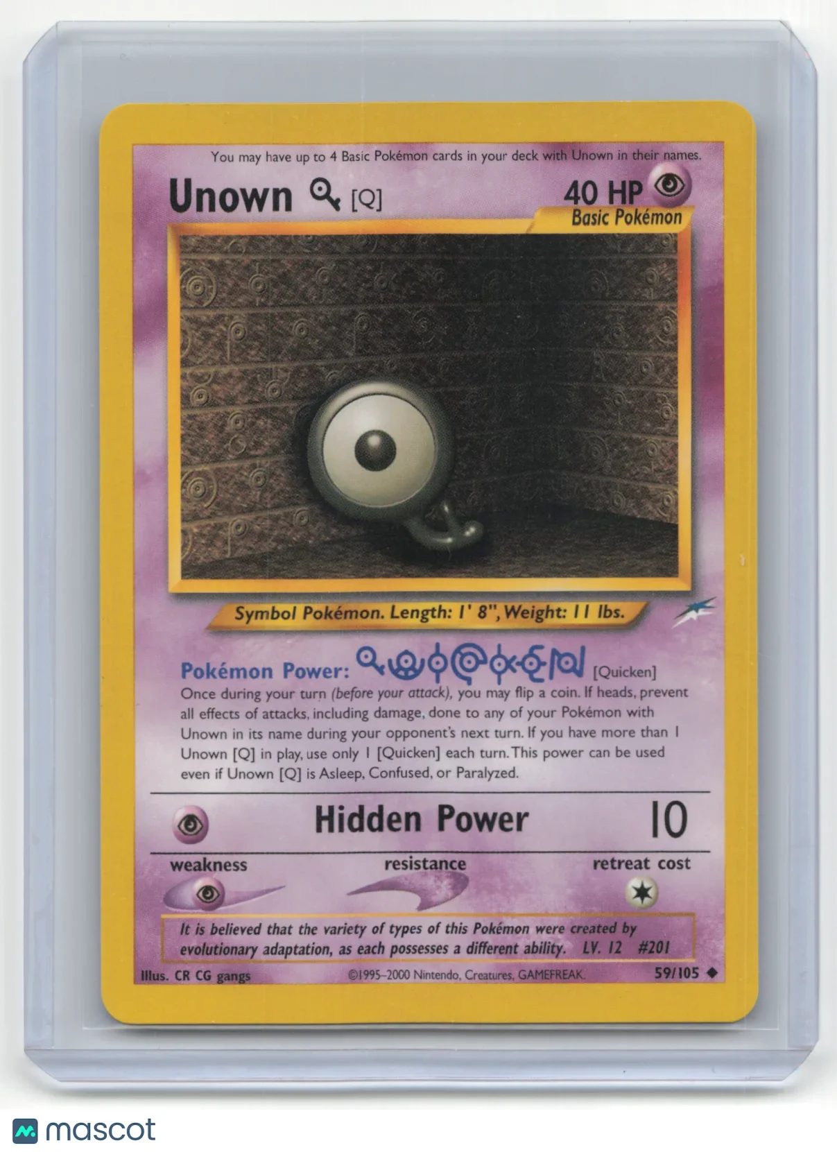 2000 Pokemon TCG Unown [Q] Neo Discovery #059/105 Basic - Papa Joey's Collectibles