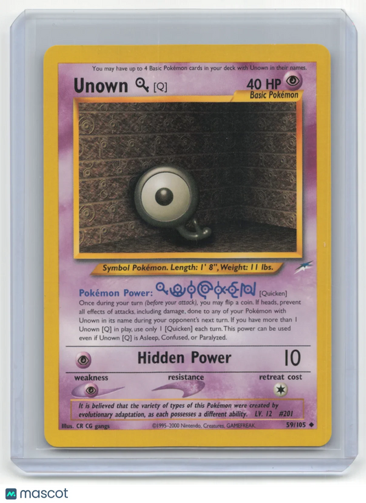 2000 Pokemon TCG Unown [Q] Neo Discovery #059/105 Basic - Papa Joey's Collectibles