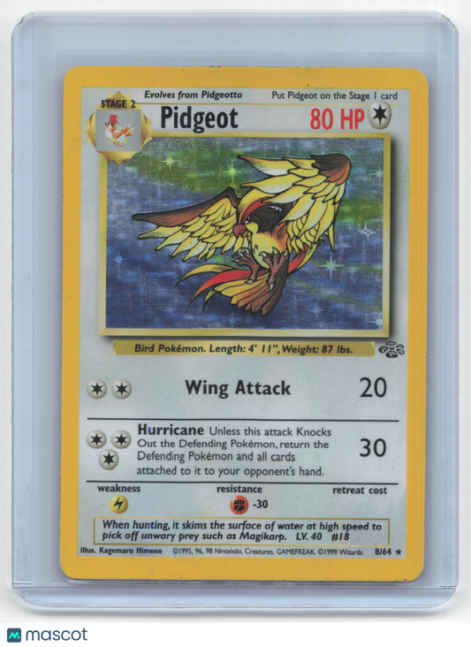 1999 Pokemon TCG Pidgeot Jungle #8/64 Holo Unlimited Heavy Played