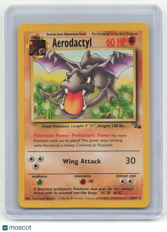 1999 Pokemon TCG Aerodactyl Fossil #16/62 Lightly Played Basic