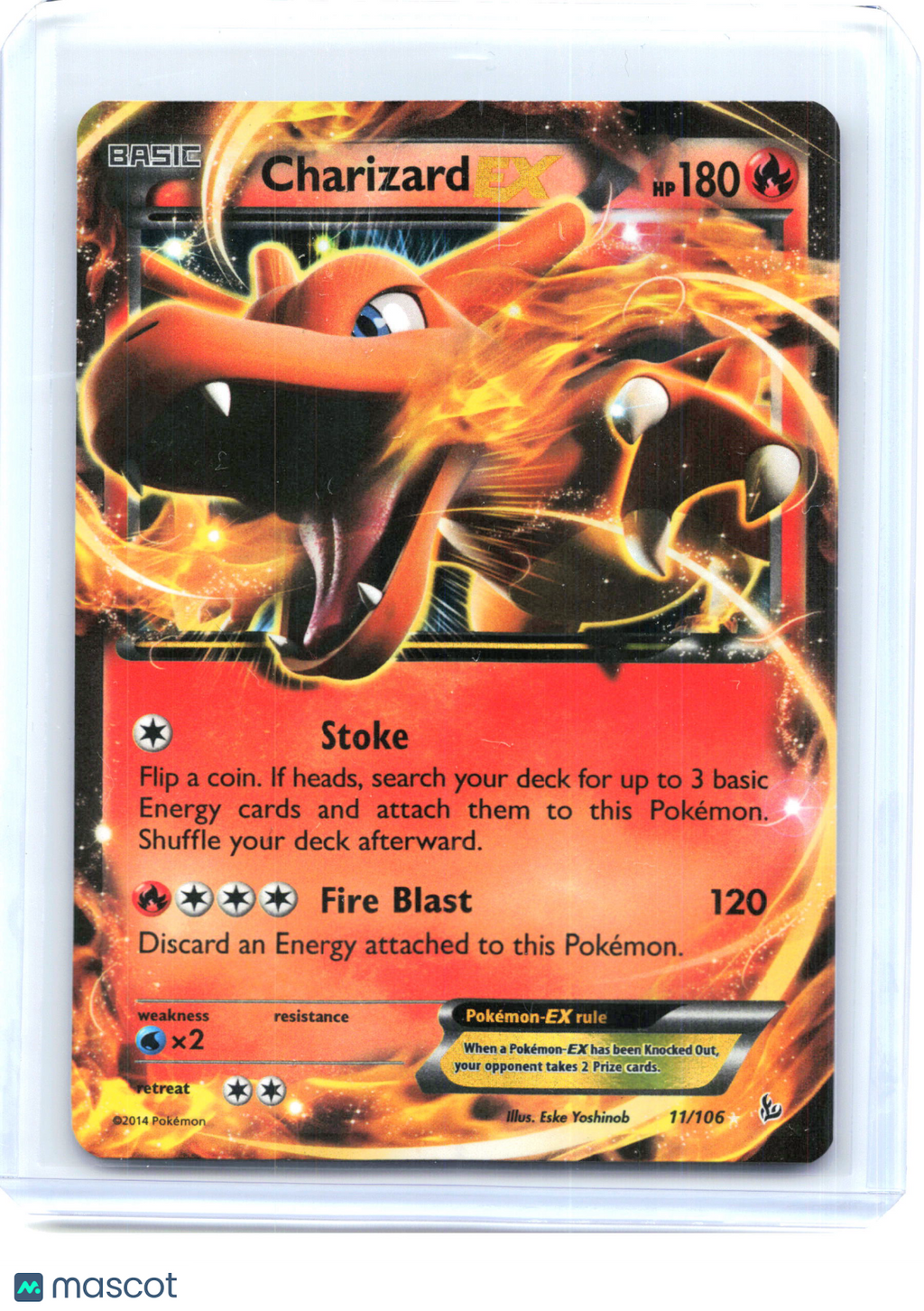 2014 Pokemon—Charizard EX #11/106 Flashfire—Ultra Rare Holo [Lightly Played]