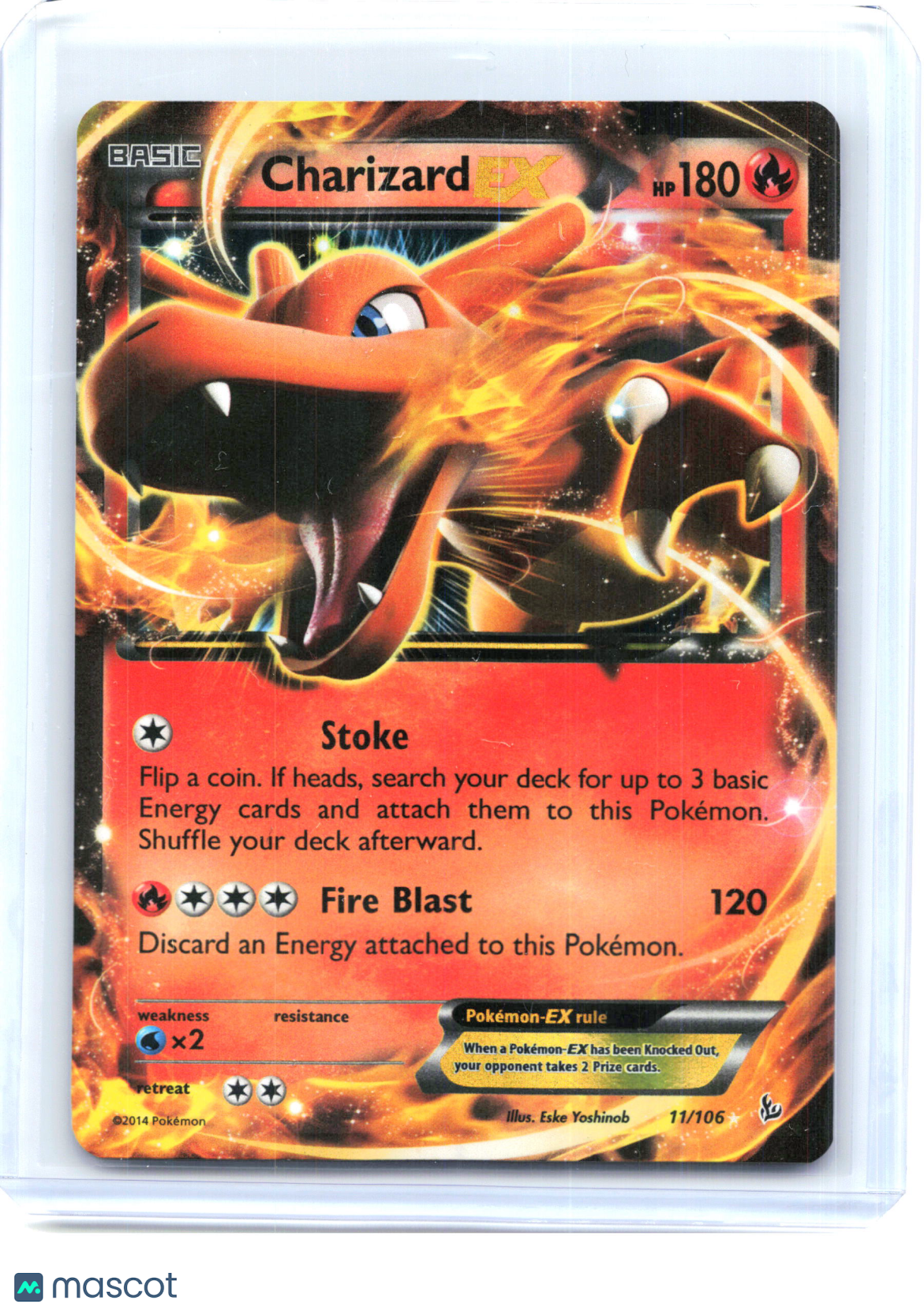 2014 Pokemon—Charizard EX #11/106 Flashfire—Ultra Rare Holo [Lightly Played]