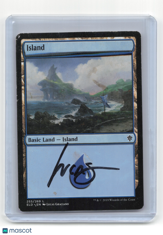 2019 Magic TCG Island Throne of Eldraine #255/269 Heavily Played Autographed