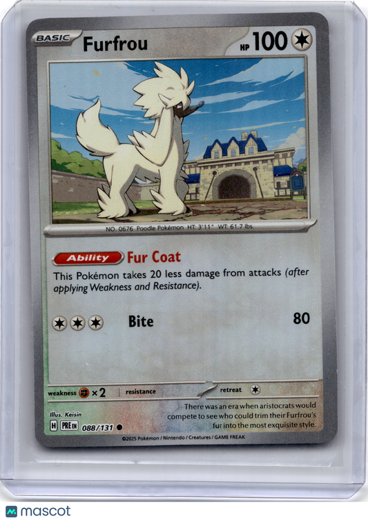 2025 Pokemon TCG Furfrou Prismatic Evolutions #088/131 Masterball