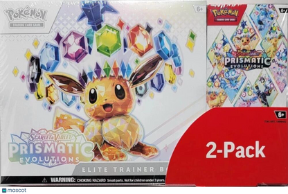 2025 Pokemon Scarlet & Violet Prismatic Evolutions Costco 2-Pack Bundle