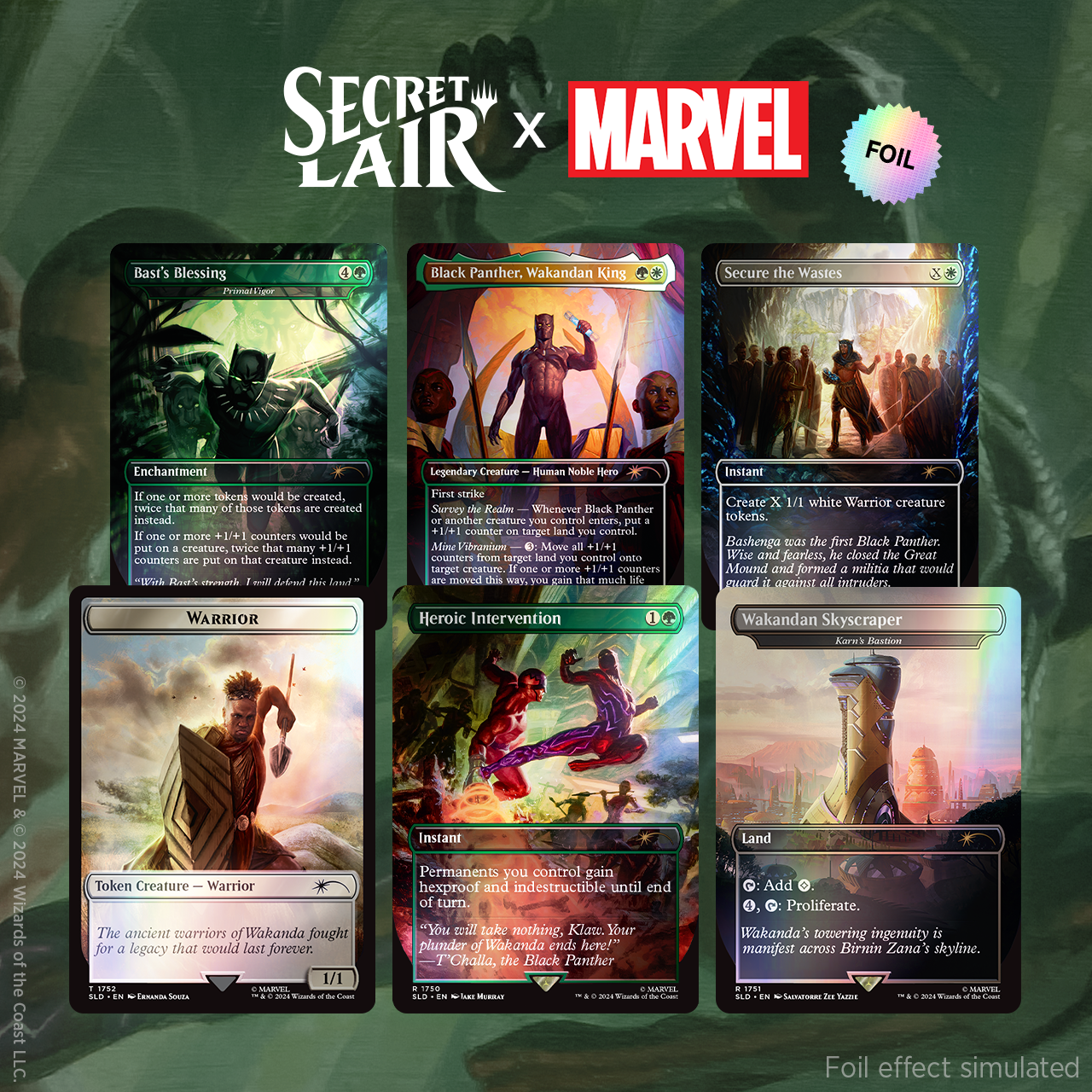 Magic: The Gathering Secret Lair x Marvel's Black Panther (Rainbow Foil Edition)
