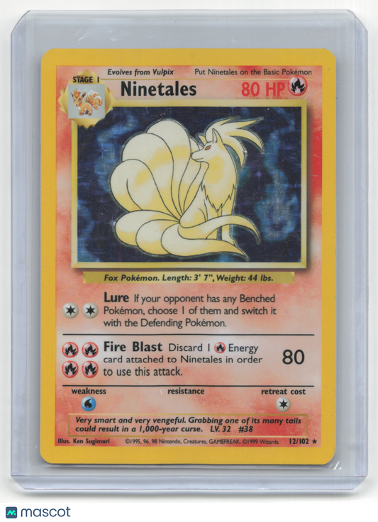 1999 Pokemon Ninetales Base Set #12/102 Heavily Played Holo