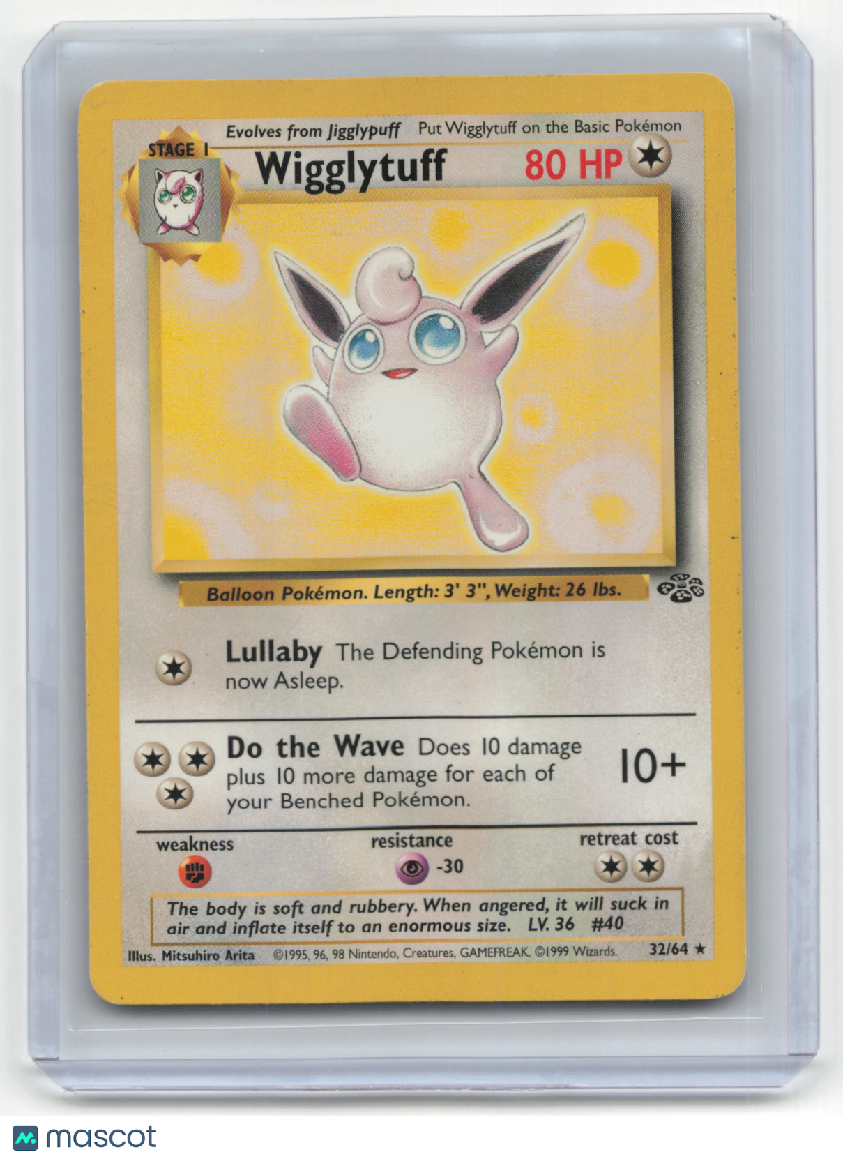 1999 Pokemon TCG Wigglytuff Jungle #32/64 Mod Played Basic