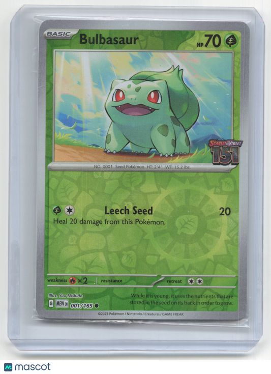 2023 Bulbasaur Pokemon 151 #001/165 Sealed Promo