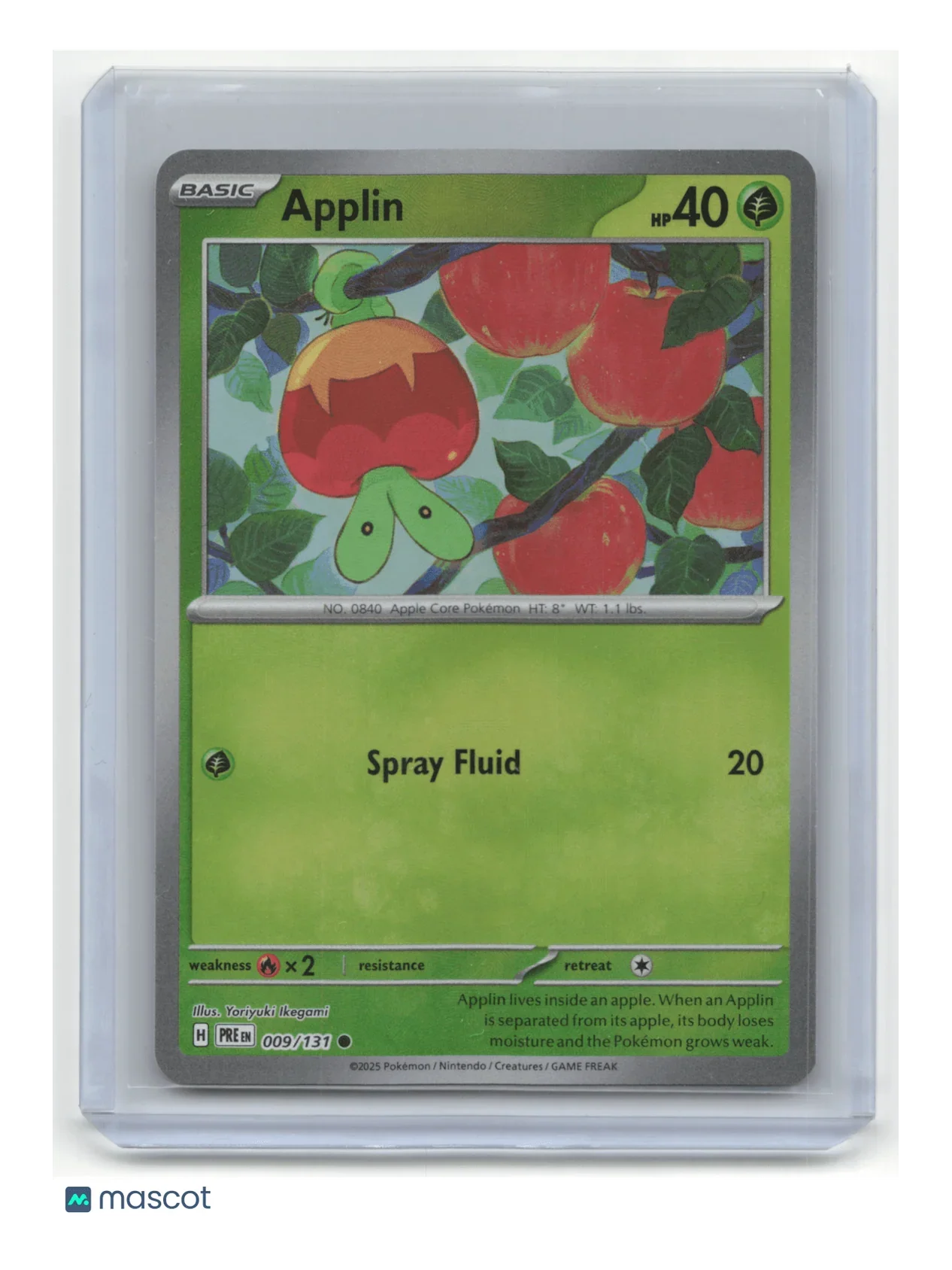 2025 Pokemon TCG Applin Prismatic Evolutions #009/131 MasterBall Holo - Papa Joey's Collectibles