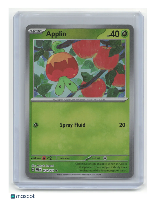 2025 Pokemon TCG Applin Prismatic Evolutions #009/131 MasterBall Holo - Papa Joey's Collectibles