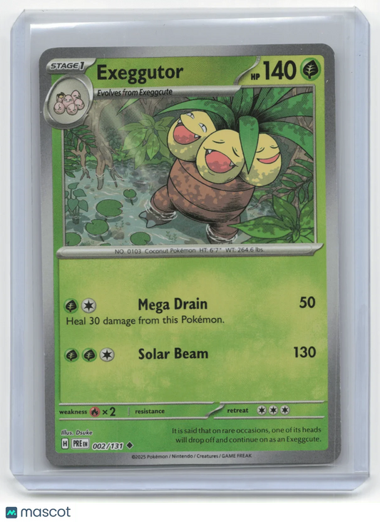 2025 Pokemon Exeggutor Prismatic Evolutions #002/131 MasterBall Holo - Papa Joey's Collectibles