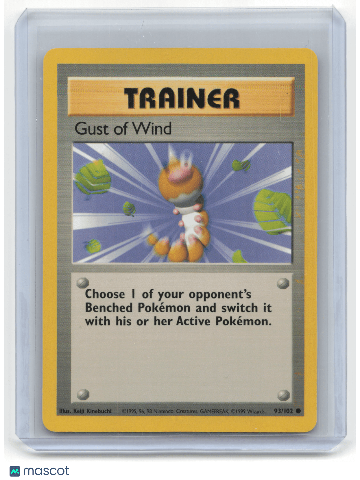 Pokemon TCG Gust of Wind 1999 Pokemon Base Set #93/102 Misprint