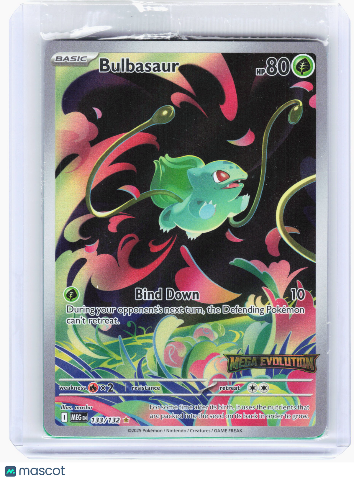 2025 Pokemon—Bulbasaur #133 Mega Evolution Promo—IR Holo (Sealed) (Stamped)