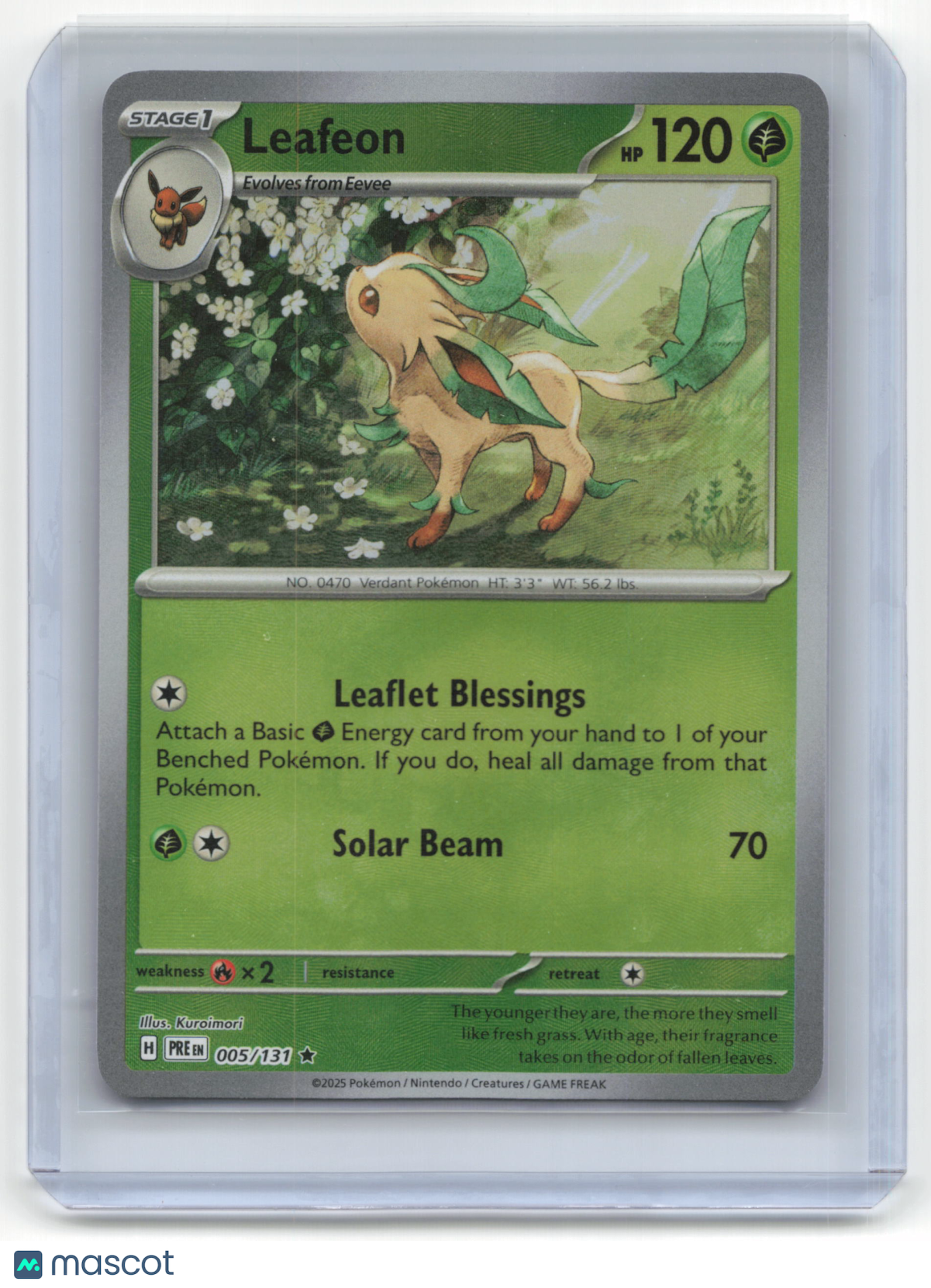 2025 Pokemon TCG Leafeon Prismatic Evolutions #005/131 MasterBall Holo
