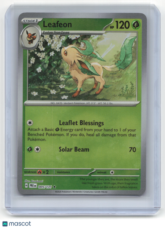 2025 Pokemon TCG Leafeon Prismatic Evolutions #005/131 MasterBall Holo