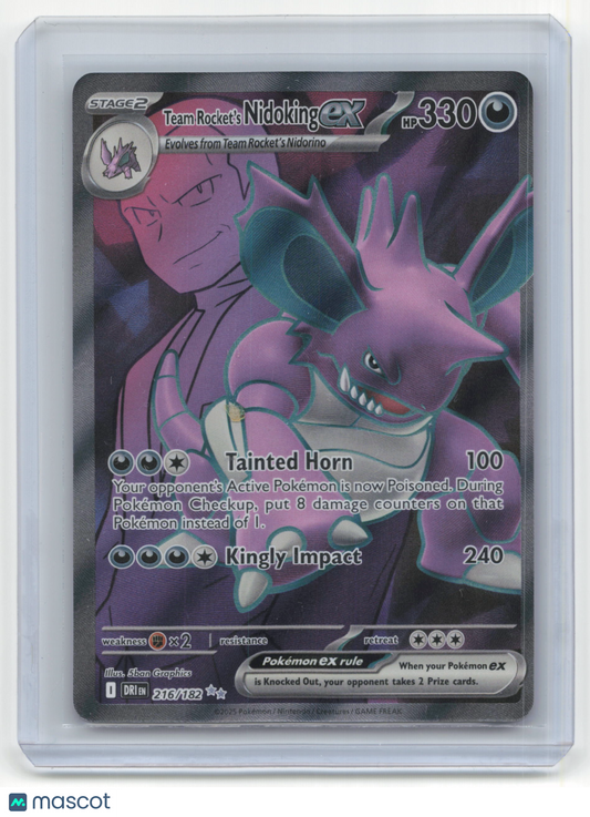 2025 Pokemon Team Rocket's Nidoking EX Destined Rivals #216/182 Near Mint