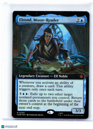 2026 Magic: TG—Elrond, Moon-Reader (Extended Art) #0290 The Hobbit—Mythic Foil