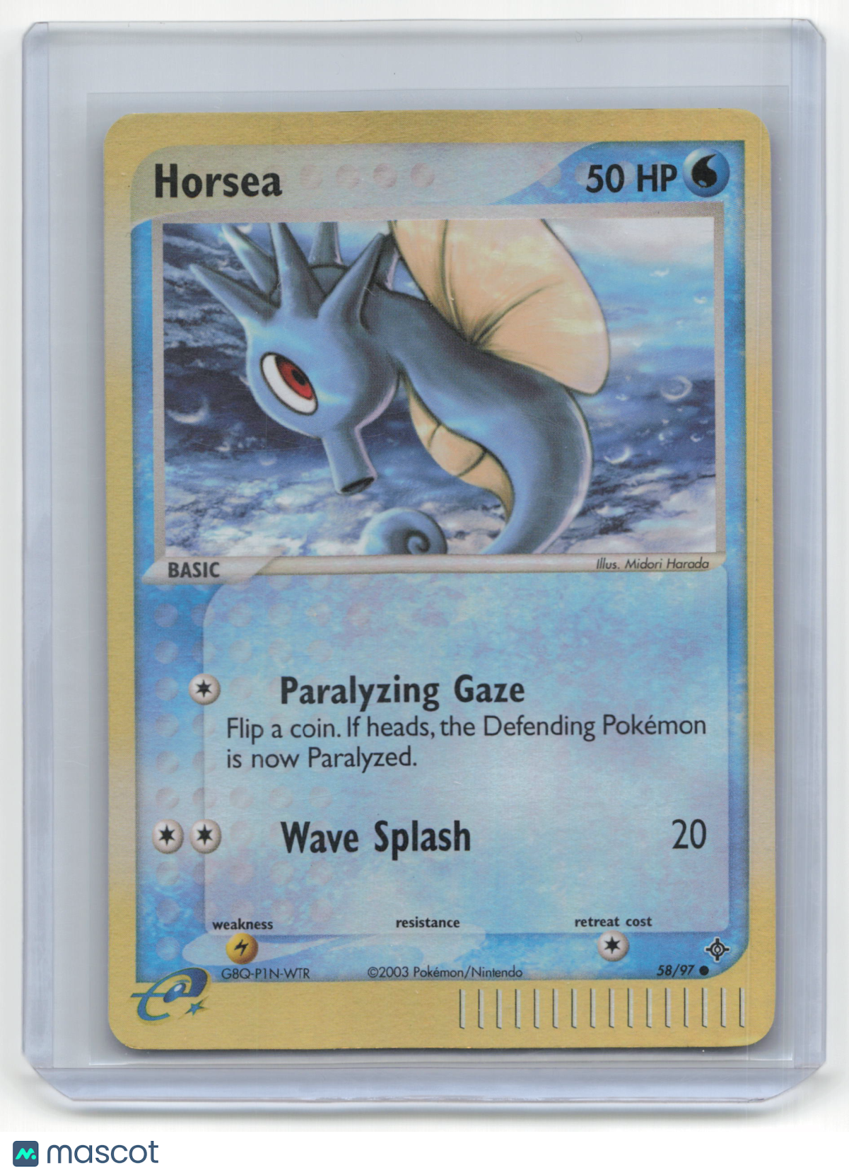 2003 Pokemon TCG Horsea EX Dragon #58/97 Holo