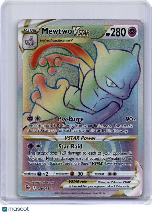 2022 Mewtwo Vstar Pokemon GO #079/078 Moderately Played