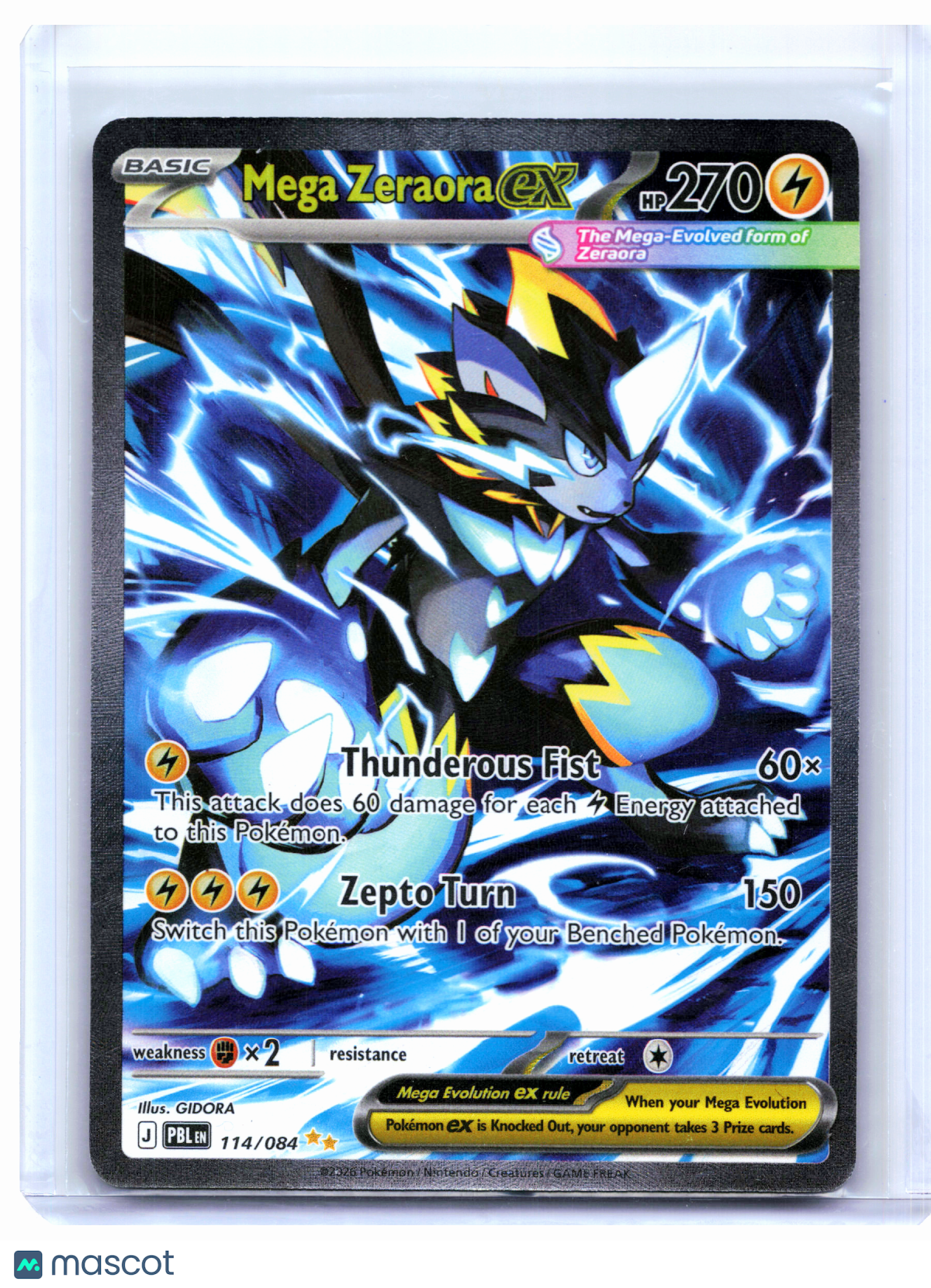 2026 Pokemon—Mega Zeraora ex #114/084 Pitch Black—Special Illustration Rare Holo