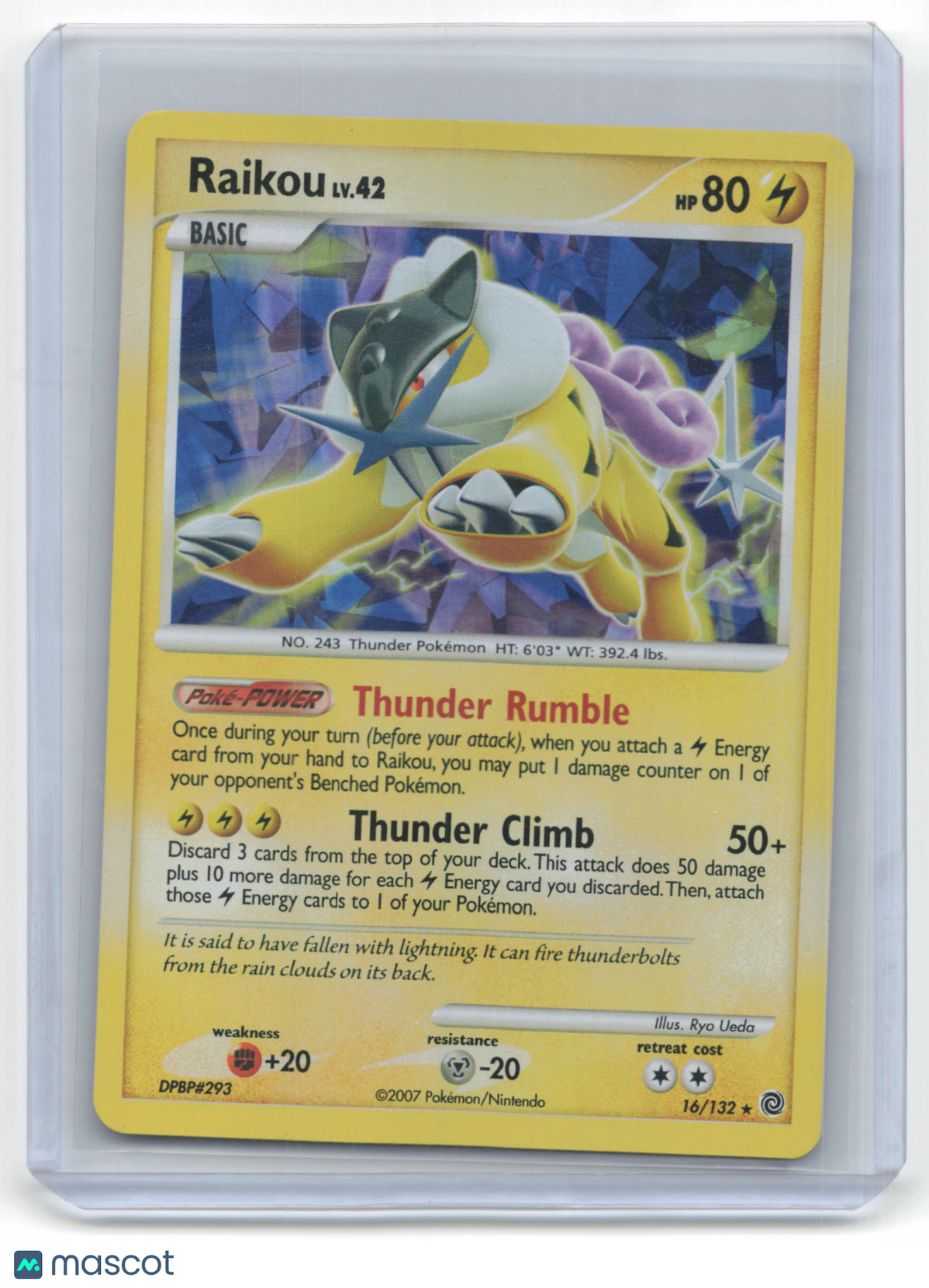 2007 Pokemon TCG Raikou Secret Wonders #16/132 Mod Played Holo
