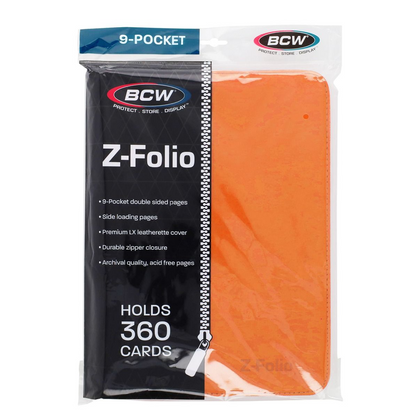 BCW Orange 9-Pocket 360-ct. Standard size Z-Folio Binder