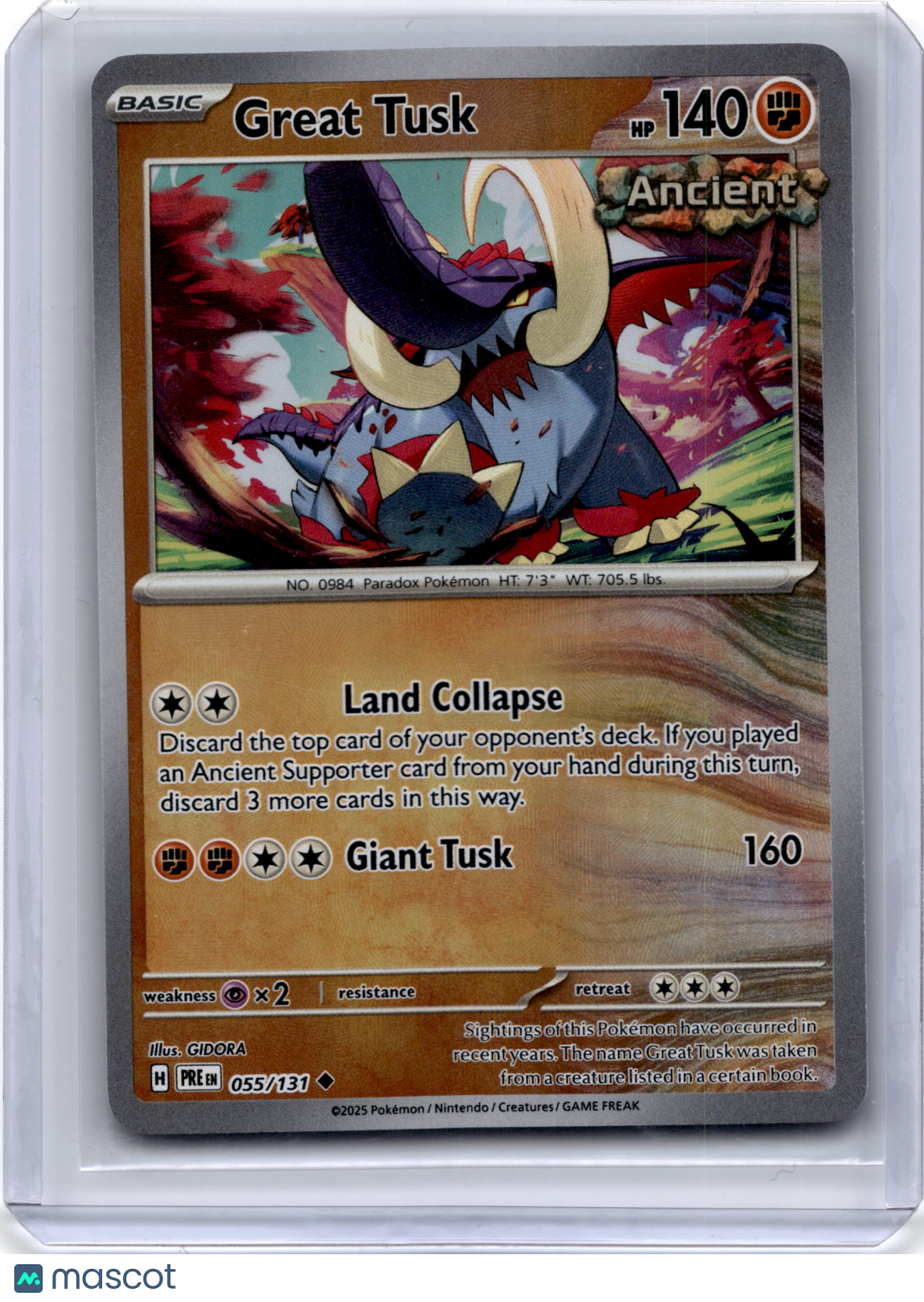 2025 Pokemon TCG Great Tusk Prismatic Evolutions #055/131 Masterball - Papa Joey's Collectibles