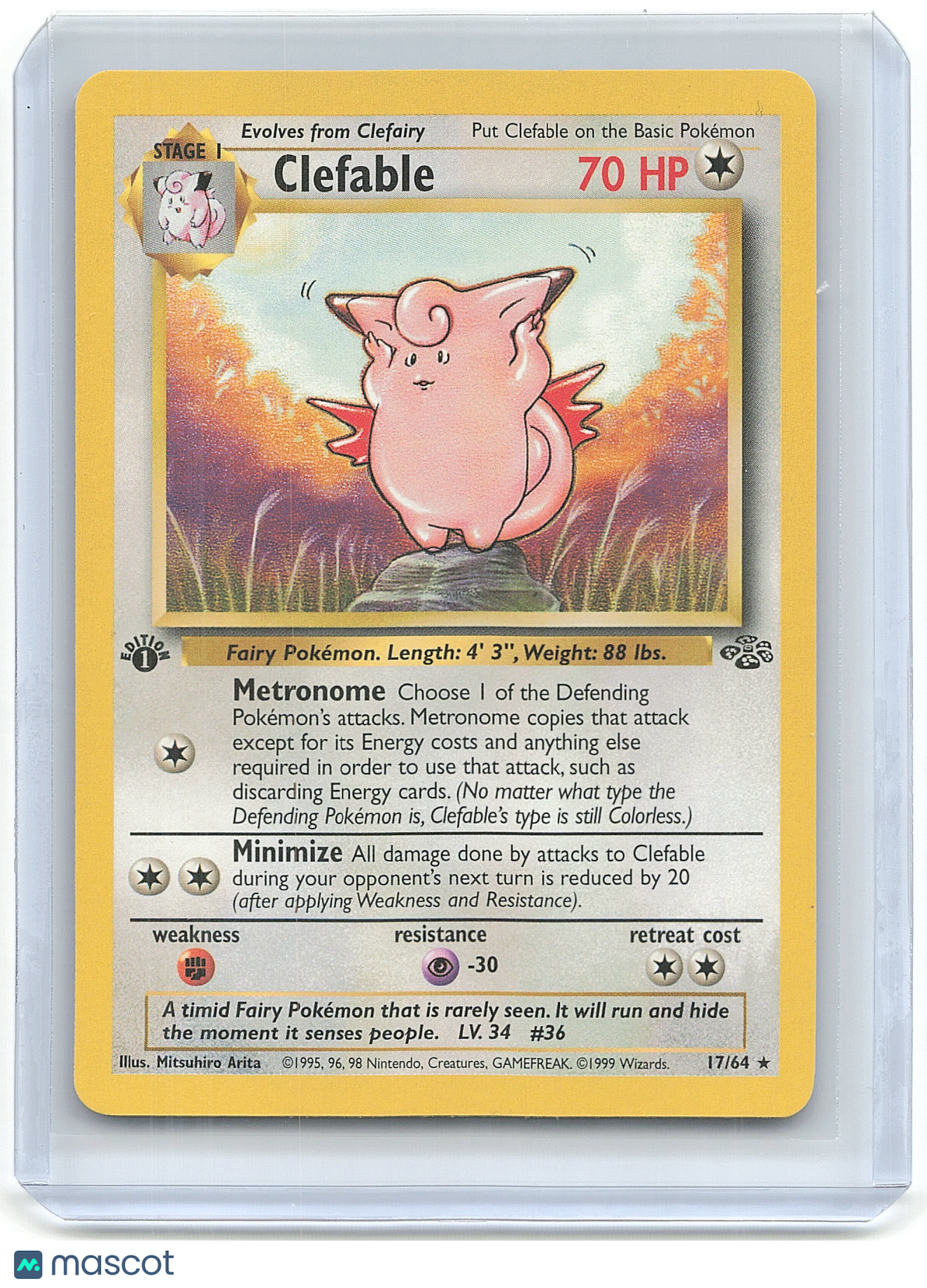 1999 Pokemon Clefable #17/64 - Papa Joey's Collectibles
