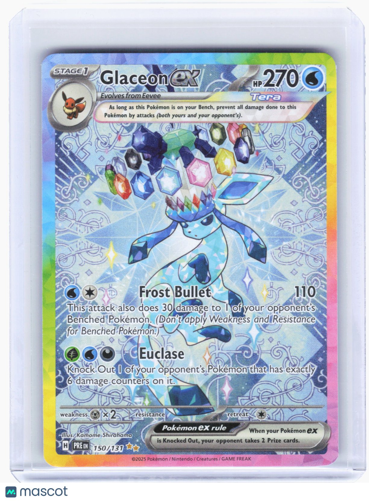 2025 Pokemon—Glaceon ex #150 Prismatic Evolutions—Special Illustration Rare Holo