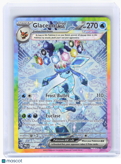 2025 Pokemon—Glaceon ex #150 Prismatic Evolutions—Special Illustration Rare Holo