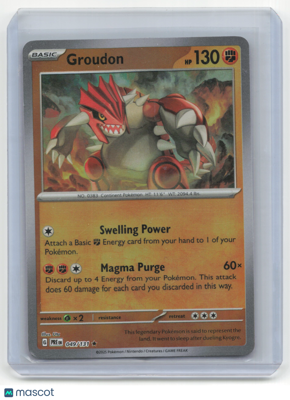 2025 Pokemon TCG Groudon Prismatic Evolutions #049/131 MasterBall Holo