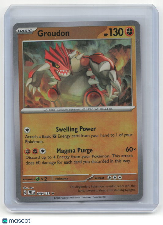 2025 Pokemon TCG Groudon Prismatic Evolutions #049/131 MasterBall Holo