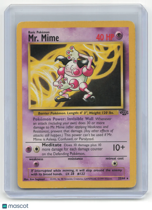 1999 Pokemon TCG Mr. Mime Jungle #22/64 Heavily Played Basic - Papa Joey's Collectibles