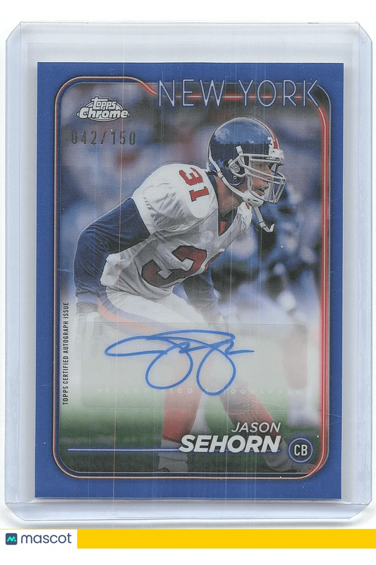1997 Topps Chrome Football Jason Sehorn Autograph 042/150 #BA-JSE - Papa Joey's Collectibles