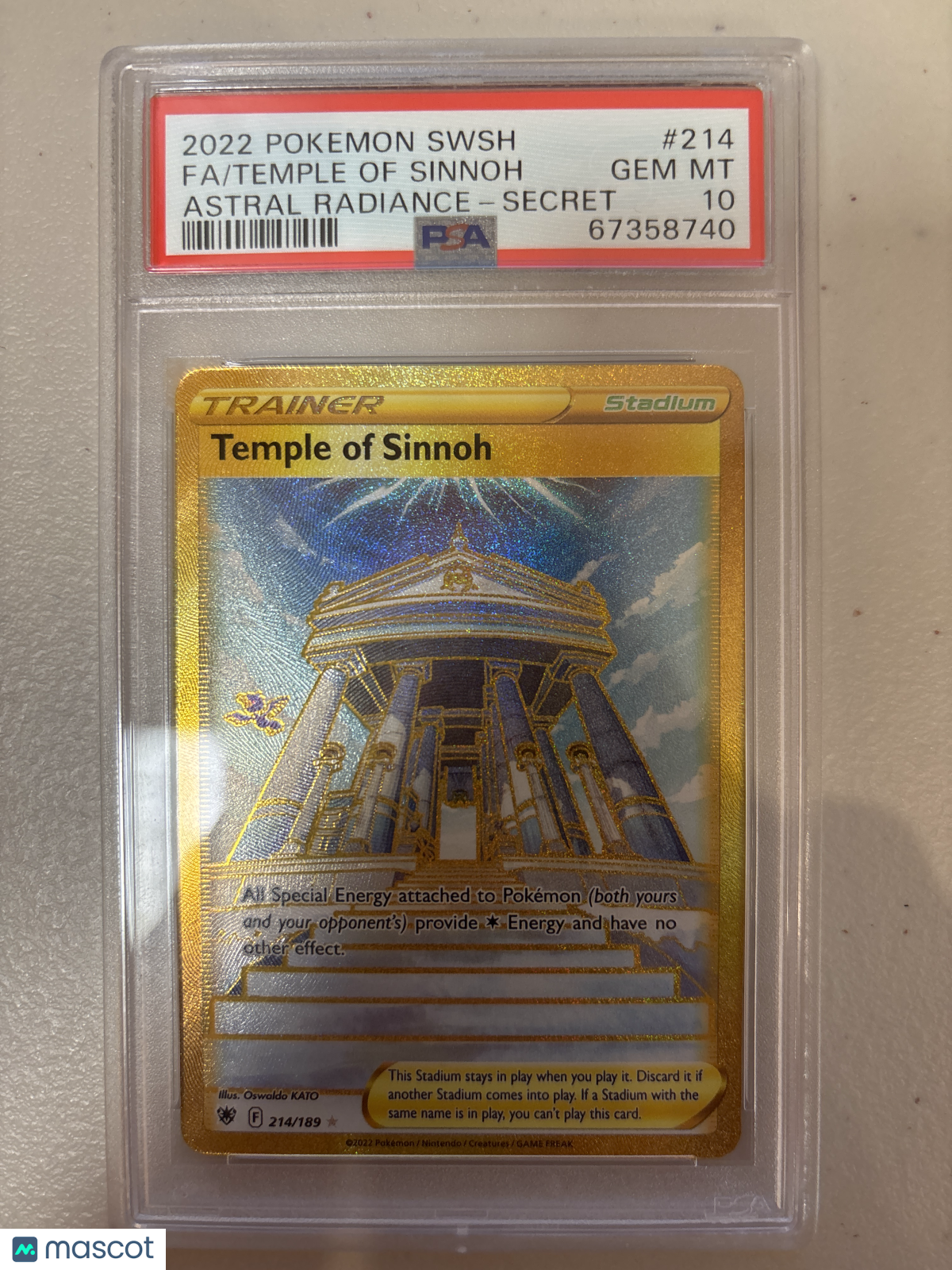 Temple Of Sinnoh Fa 2022 Pokemon Sword & Shield Astral Radiance #214 PSA 10