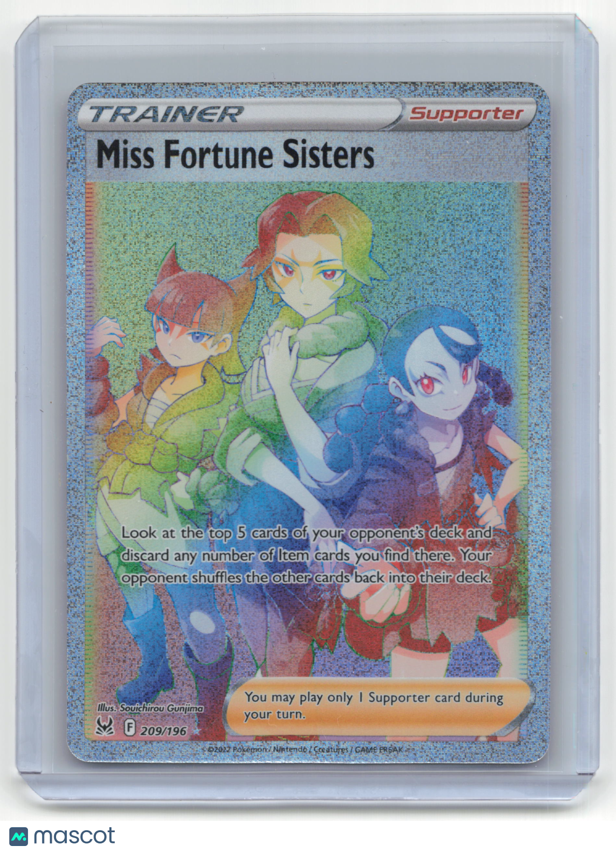 2022 Pokemon Miss Fortune Sisters Lost Origin #209/196 Near Mint