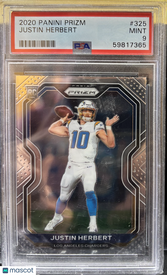2020 Panini Prizm Football Justin Herbert #325 PSA 9