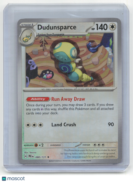 2025 Pokemon TCG Dudunsparce Prismatic Evolutions #080/131