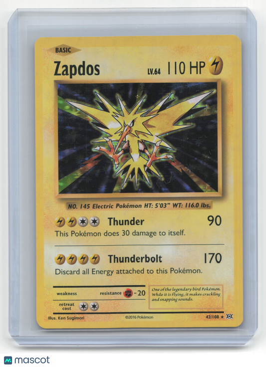 2016 Pokemon Zapdos Legendary Collection #42/108 Holo