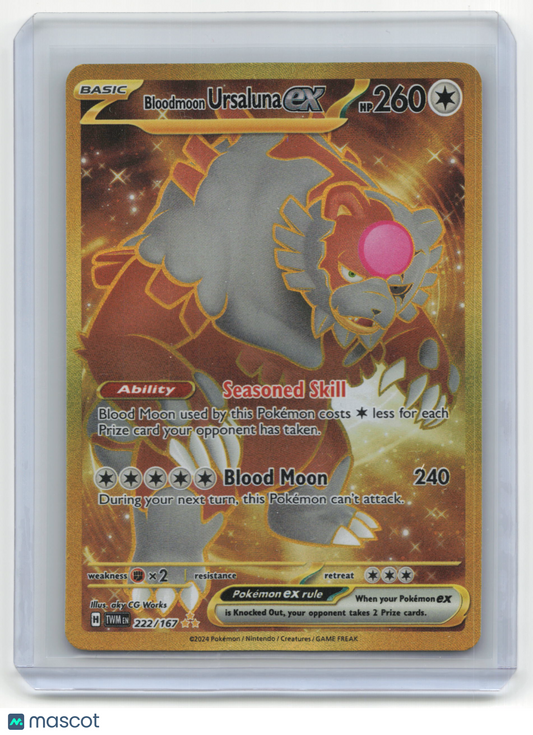 2024 Pokemon Bloodmoon Ursaluna ex Twilight Masquerade #222/167