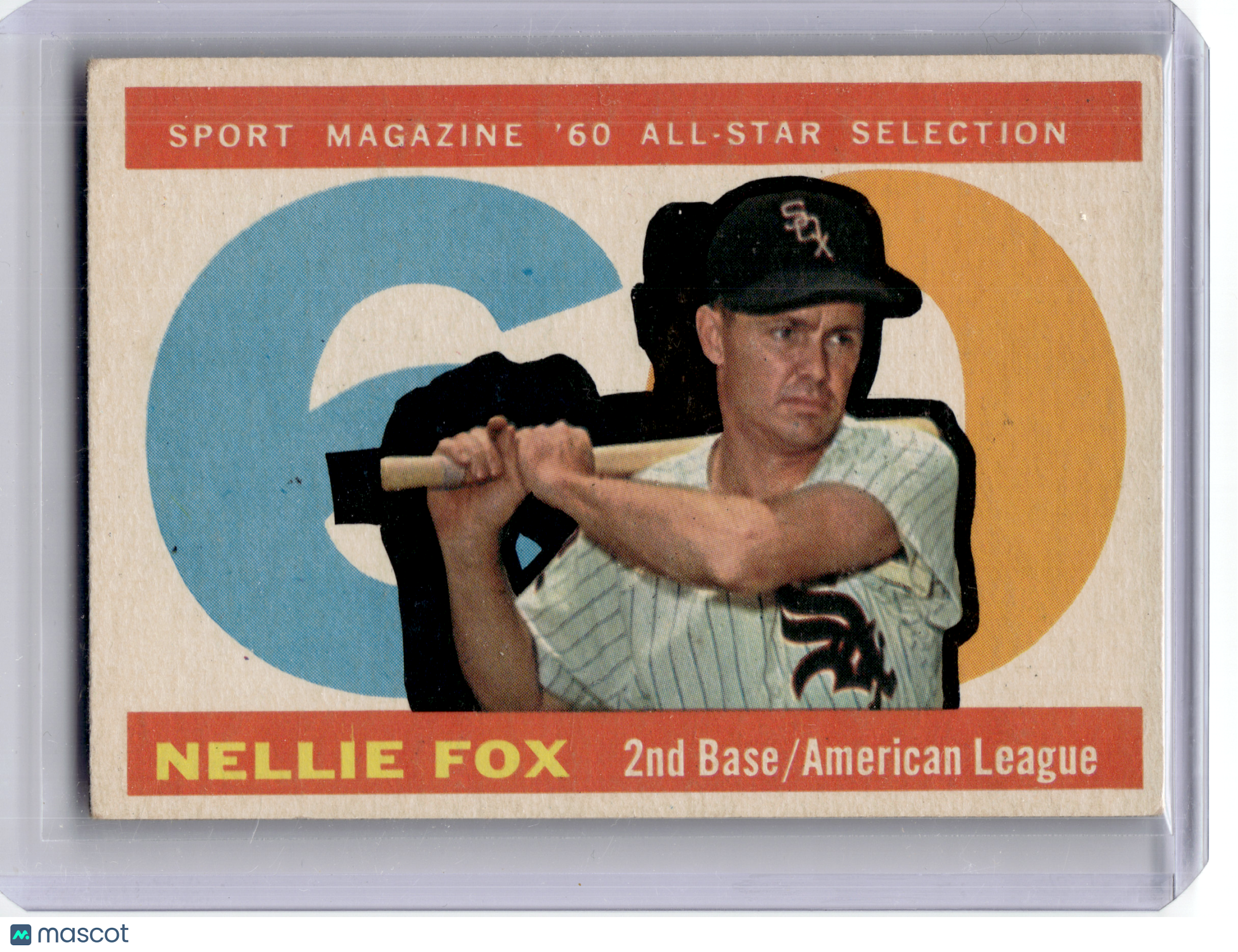 1960 Topps Baseball—Nellie Fox #555 All-Star Selection —Very Good