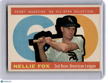 1960 Topps Baseball—Nellie Fox #555 All-Star Selection —Very Good