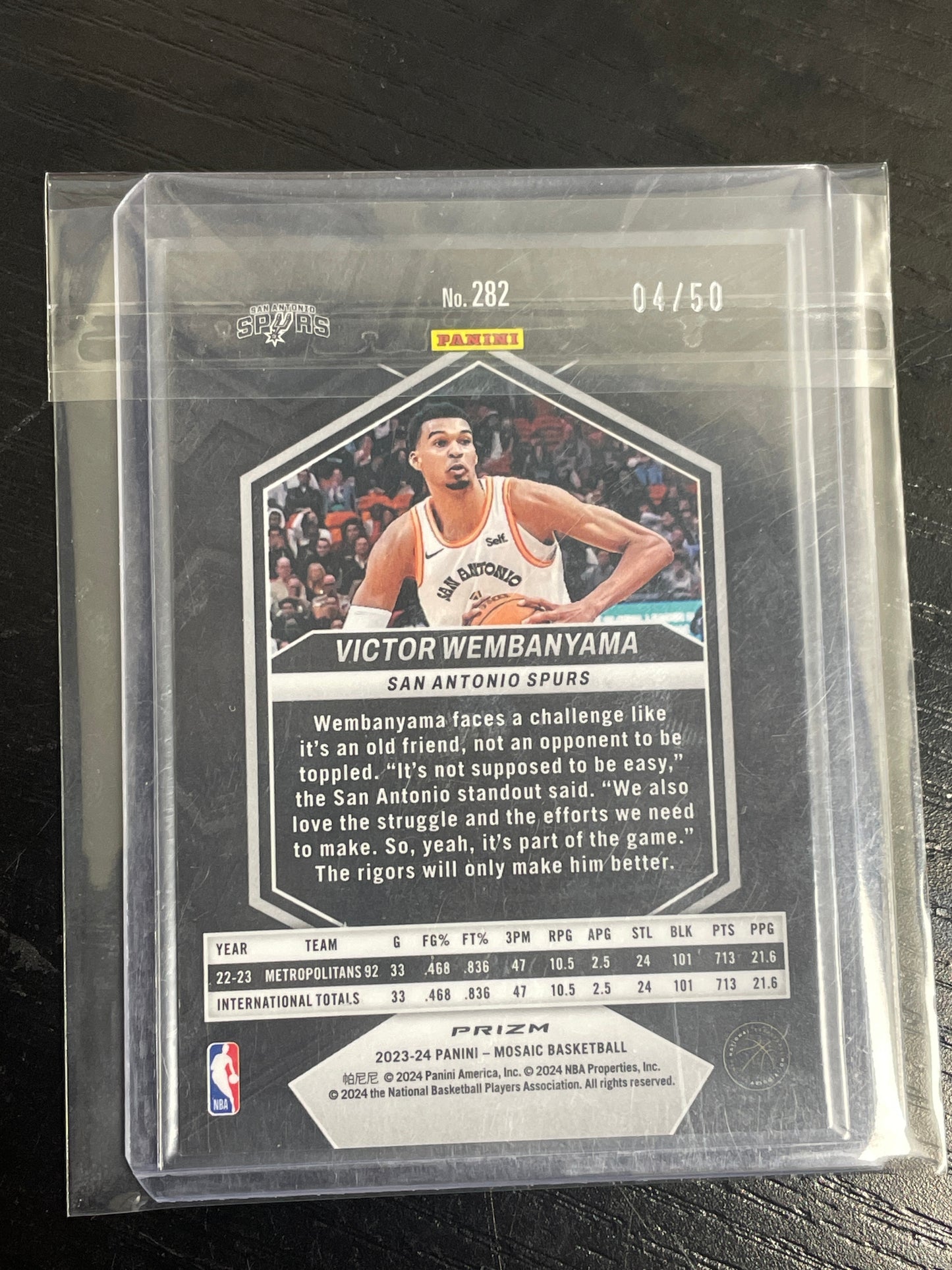 Panini Mosaic Basketball Victor Wembanyama City Edition /50 #282
