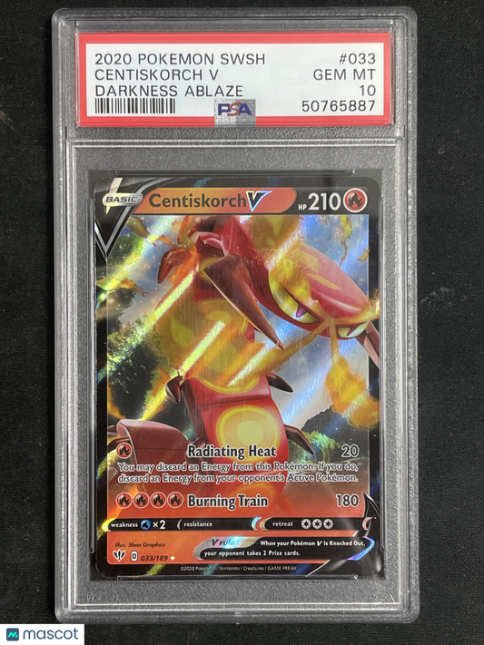 2020 PokéMon TCG Centiskorch V Darkness Ablaze #033 PSA 10